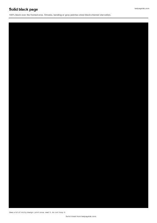 Preview of the solid black test page, a full page of 100 percent black